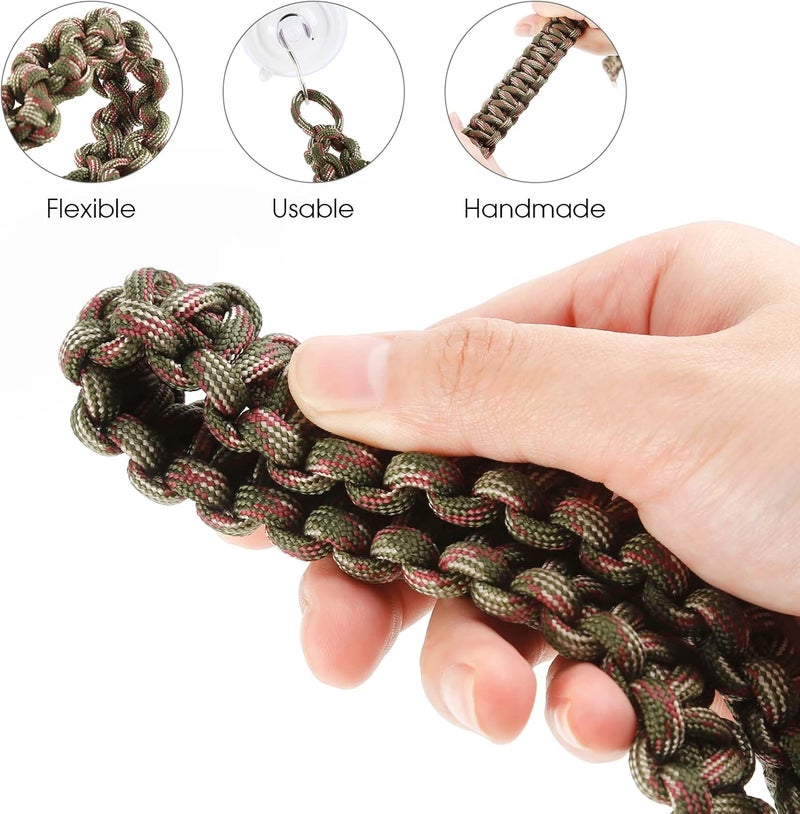 FiveBull 2 Pcs Reptile Vines for Climbing Bendable Jungle Vines Made of Handmade Umbrella Cord Weaving Rope Decor with 3 Suction Cup Accessories for Chameleon Crab Lizards Snakes Gecko Frog Hermit Crab - Image 3